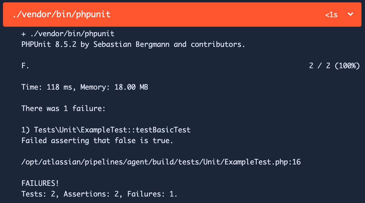 Check out the PHP Unit output