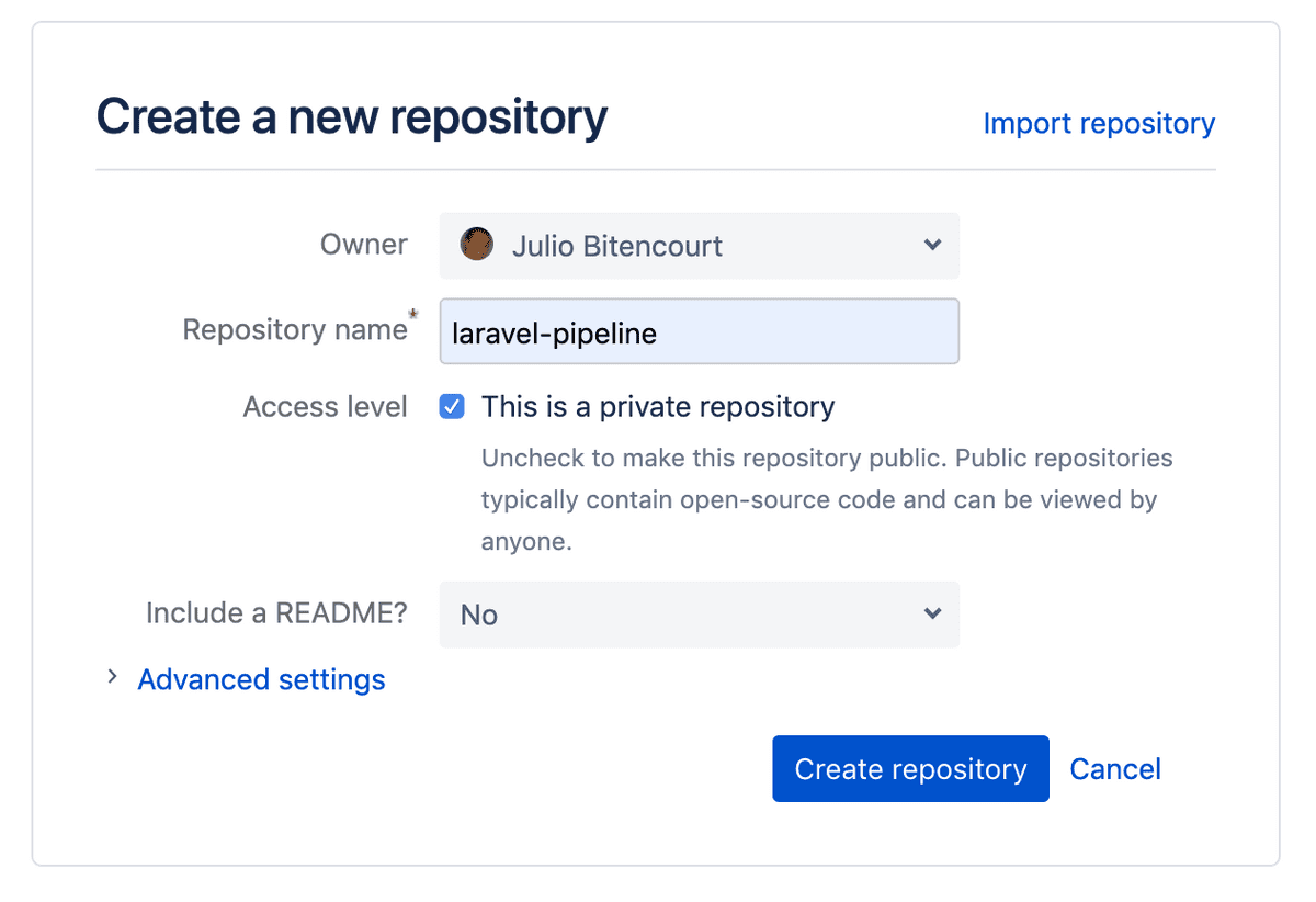 Create new repository